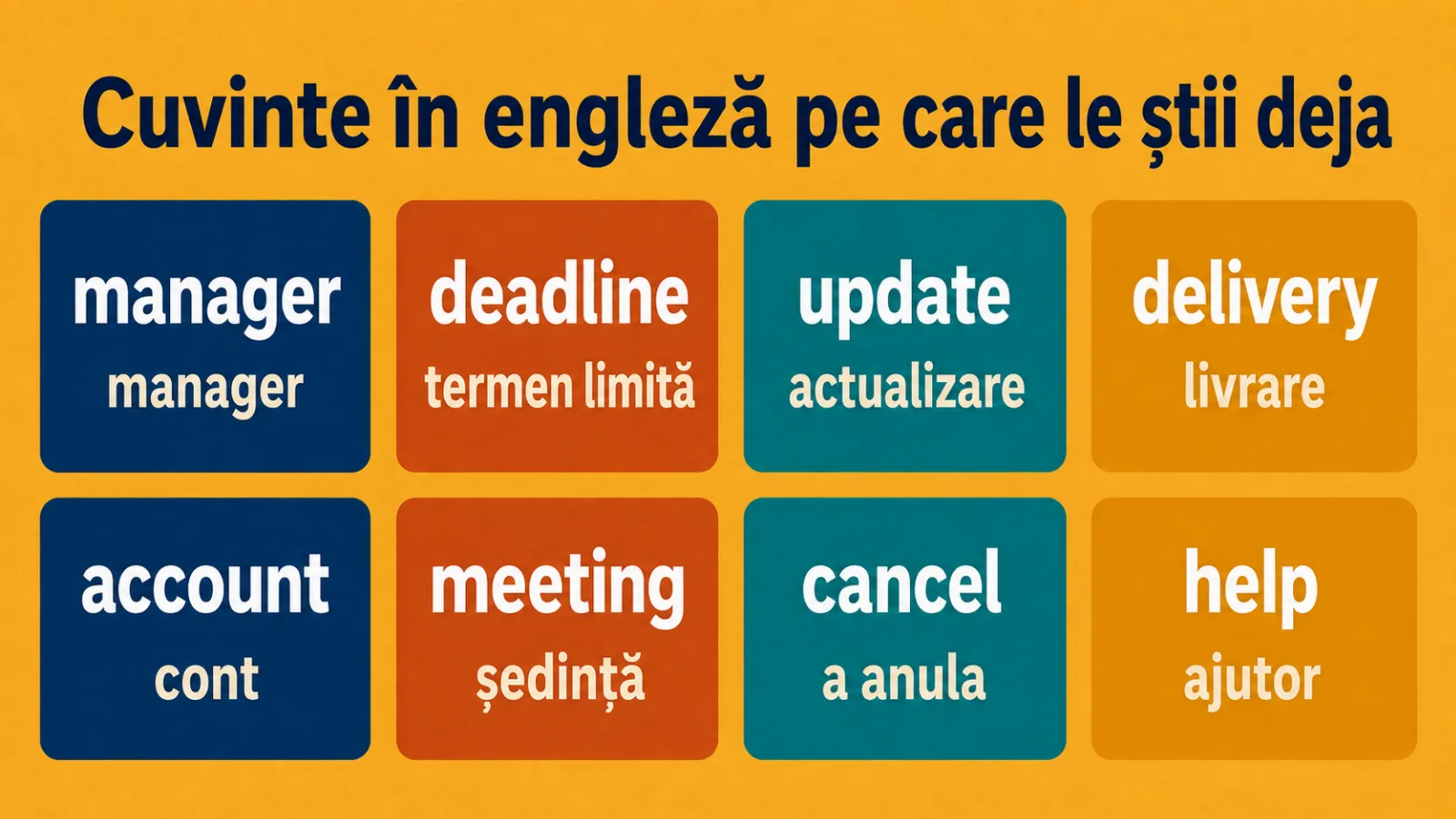 Cuvinte în engleză pe care un adult le știe deja