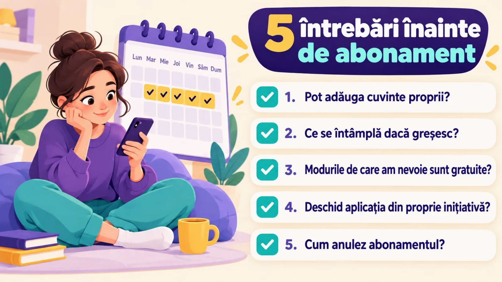Cinci întrebări înainte de a te abona la o aplicație