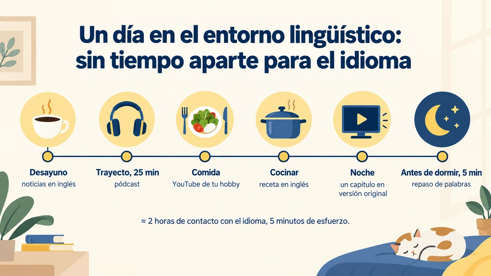 Un día en el entorno lingüístico: sin tiempo aparte para el idioma