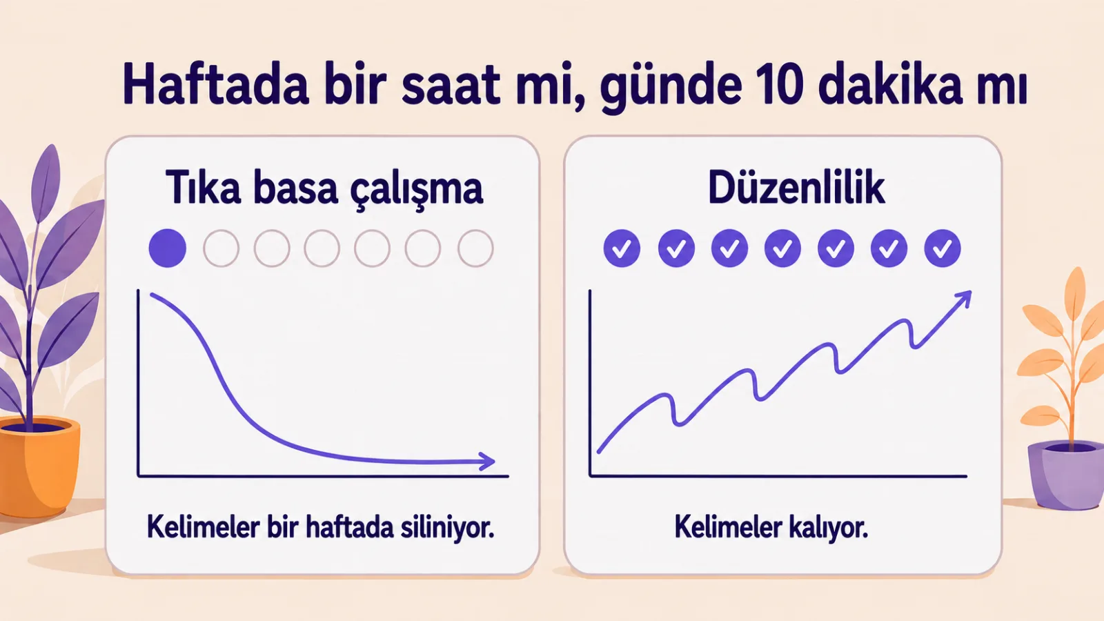 Haftada bir saat mi, günde 10 dakika mı: tıka basa çalışma ve düzenlilik