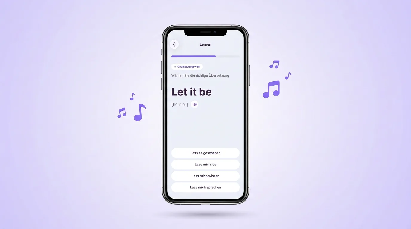 Training einer Wendung aus einem Song in der VibeLing-App