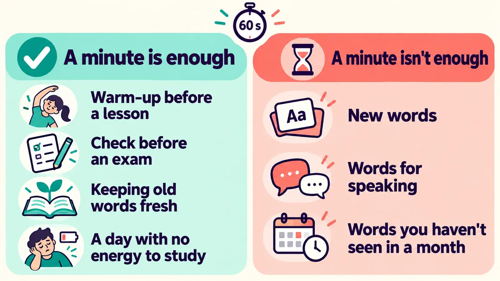 Infographic: when a one-minute drill is enough and when it isn't