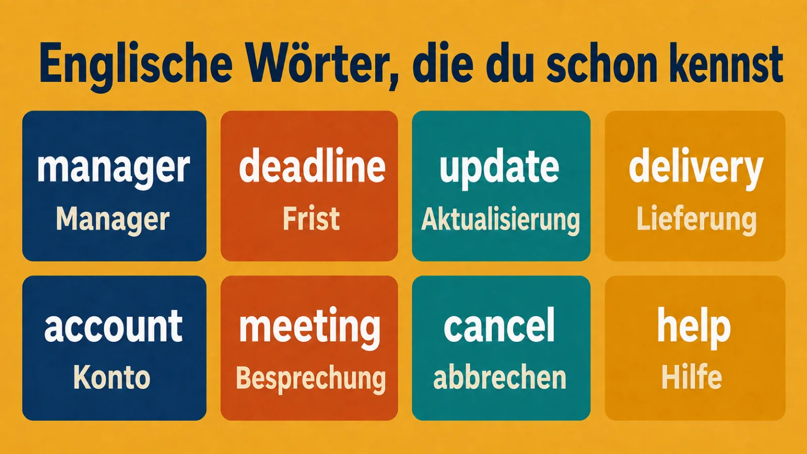 Englische Wörter, die Erwachsene schon kennen
