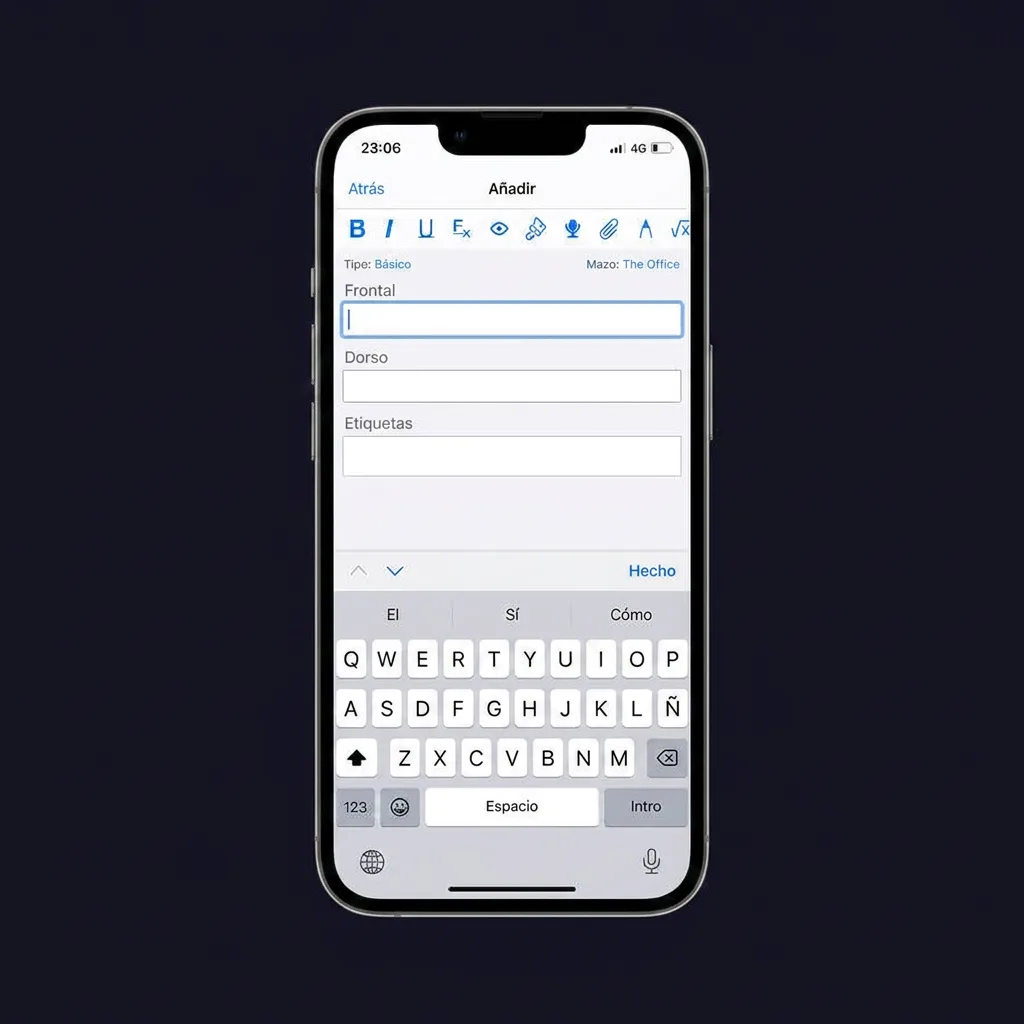 Crear una tarjeta a mano en Anki