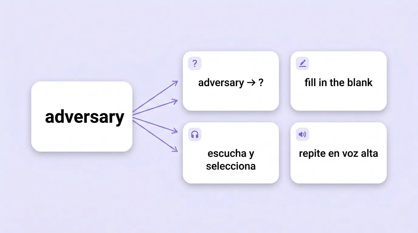 One Spanish word turned into four different exercises