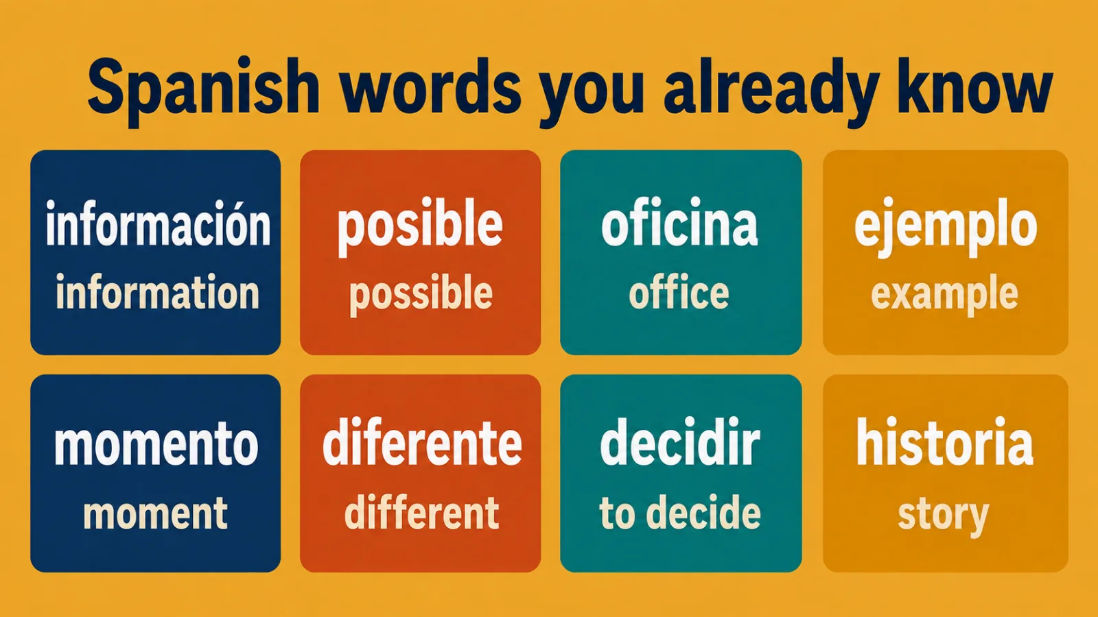 Spanish words an English speaker already knows