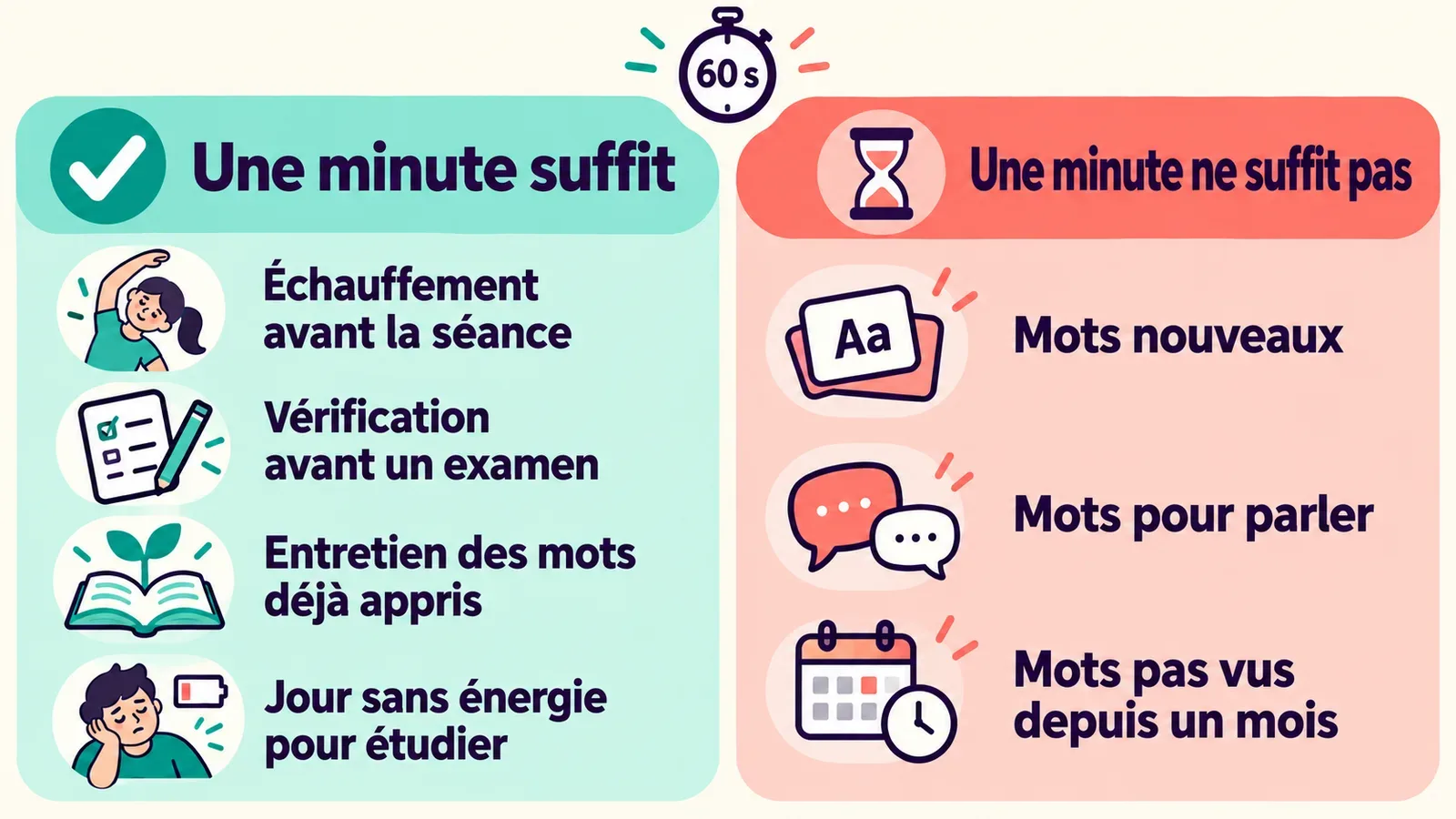 Infographie : quand une minute de révision suffit et quand elle ne suffit pas