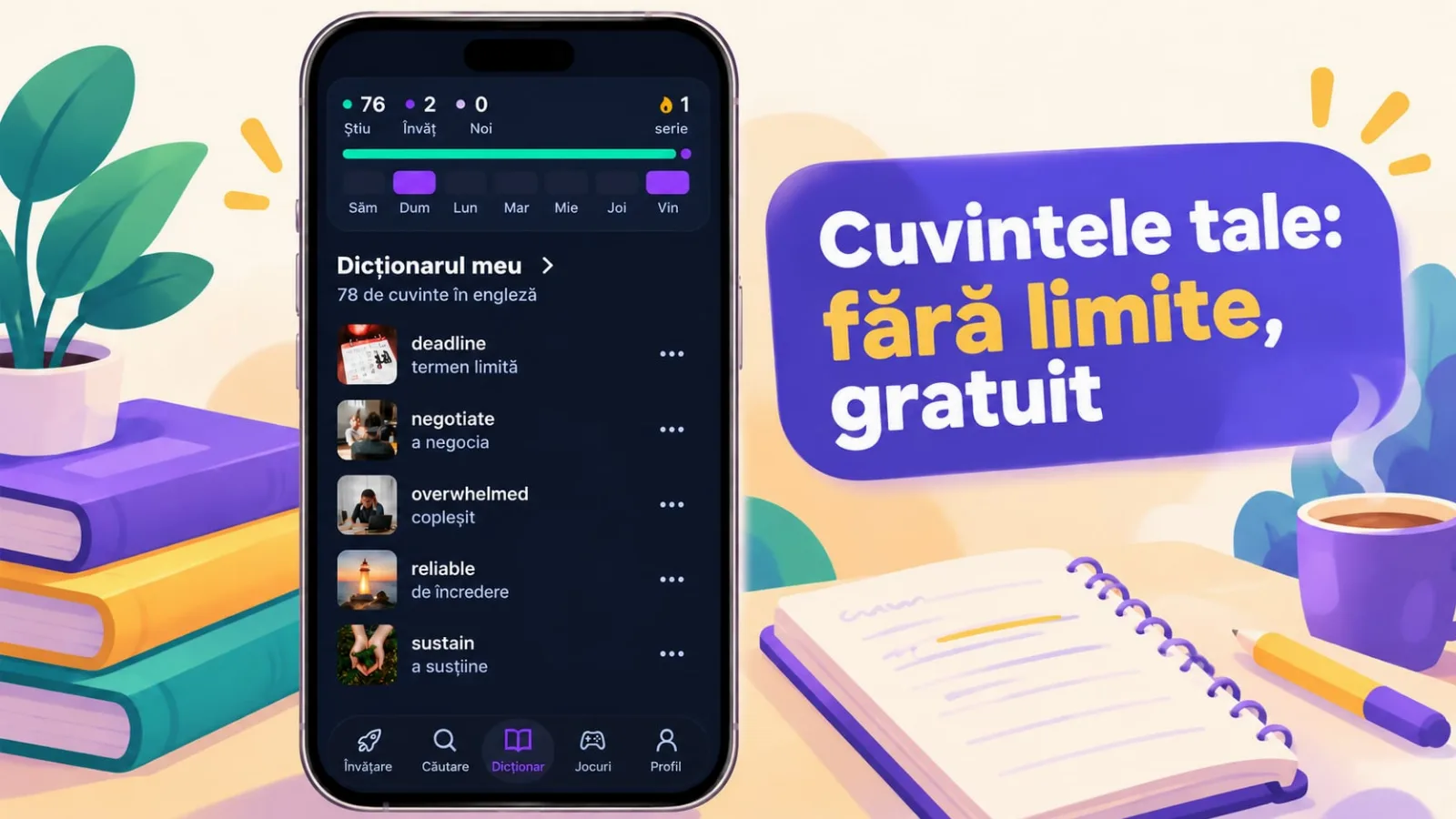 Dicționarul personal din VibeLing: cuvinte proprii fără limite în versiunea gratuită