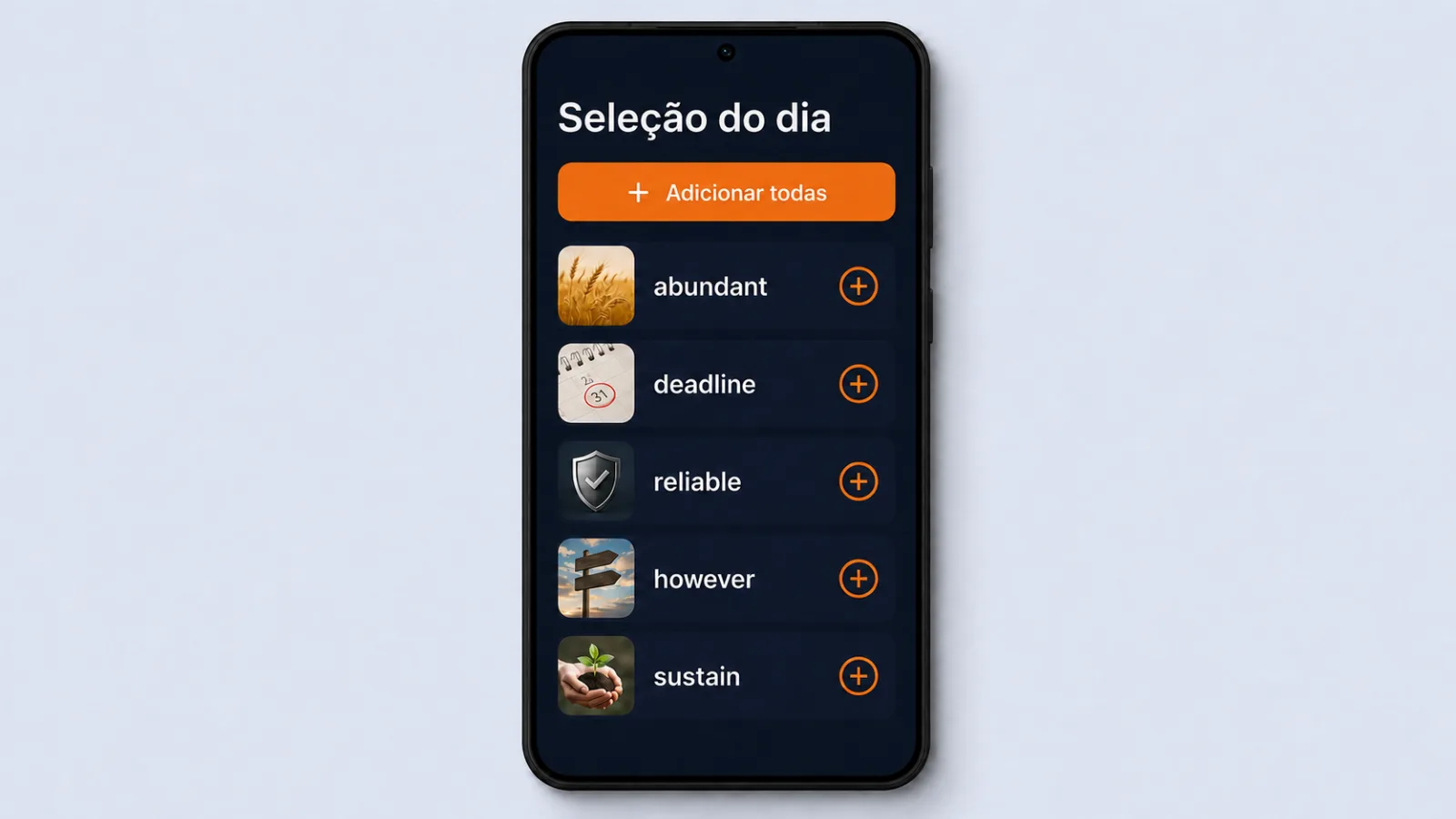 word suggestions screen