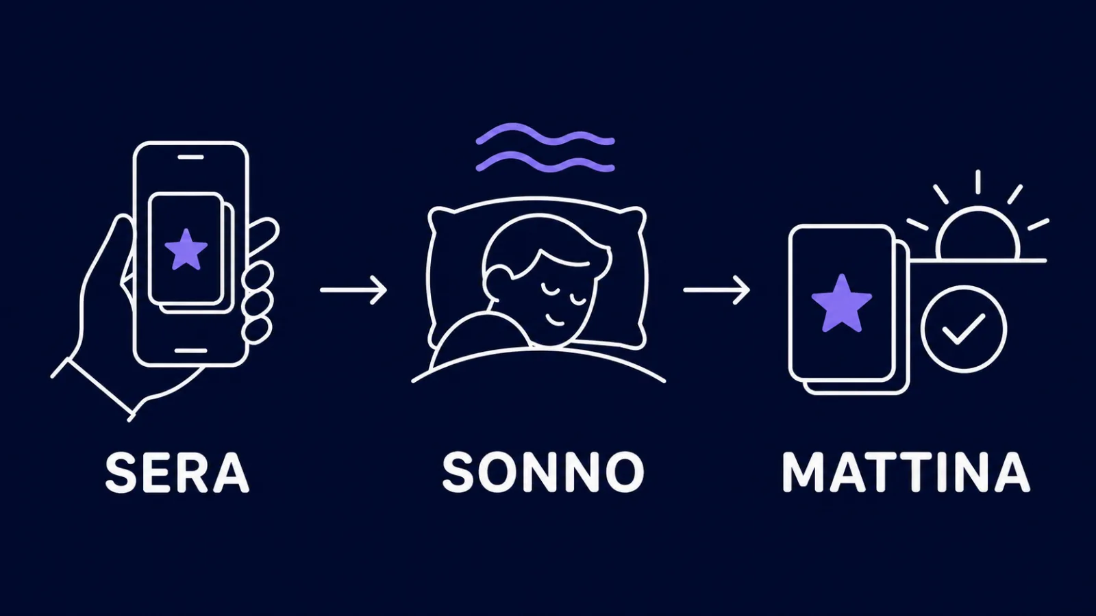 Schema: ripasso la sera, consolidamento durante la notte, verifica la mattina