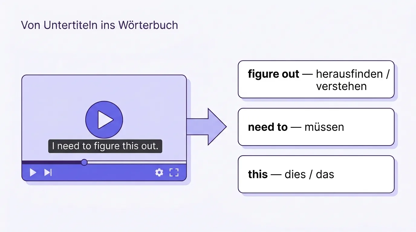 Von Untertiteln zu Vokabelkarten mit Übersetzung