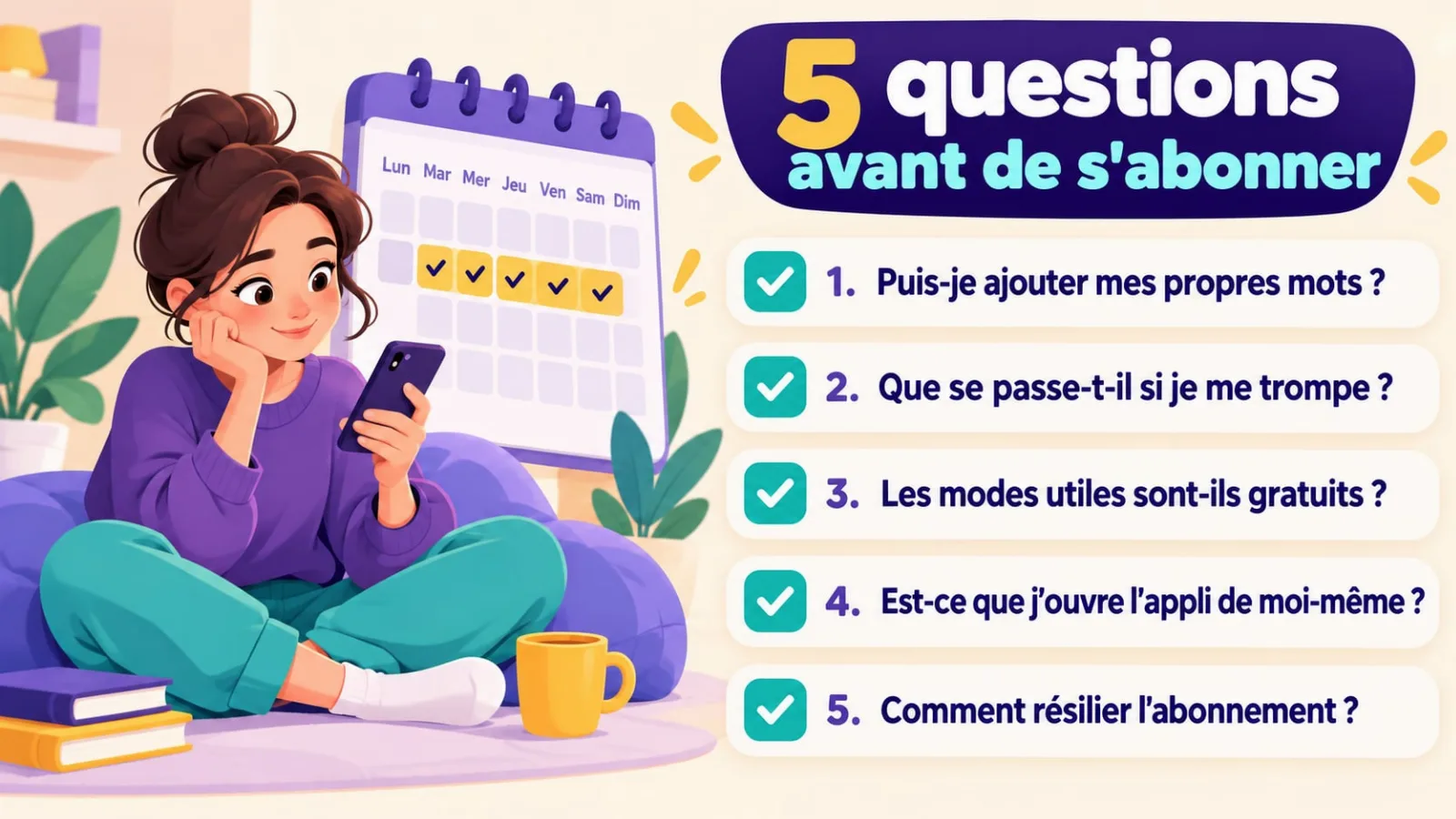Cinq questions à poser avant de s'abonner à une appli