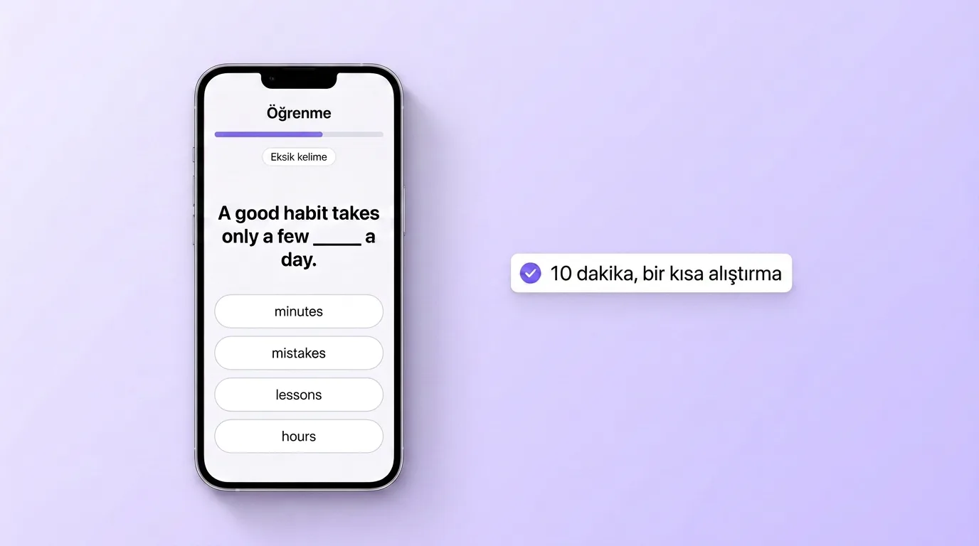 Eksik kelime alıştırması: 10 dakika, bir kısa oturum
