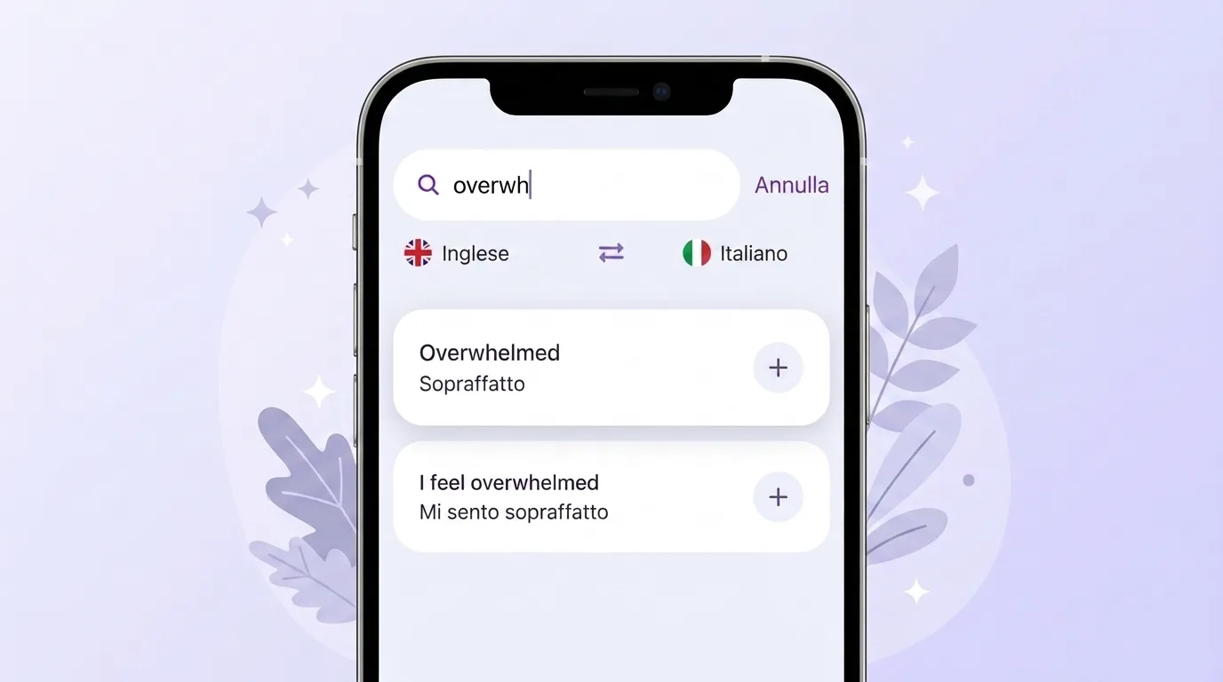 Ricerca della parola inglese overwhelmed in VibeLing con la traduzione in italiano