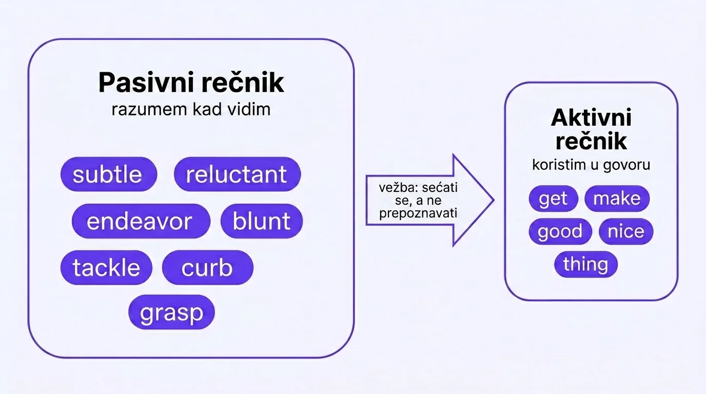 Pasivni i aktivni vokabular: razumeš kad vidiš naspram koristiš u govoru