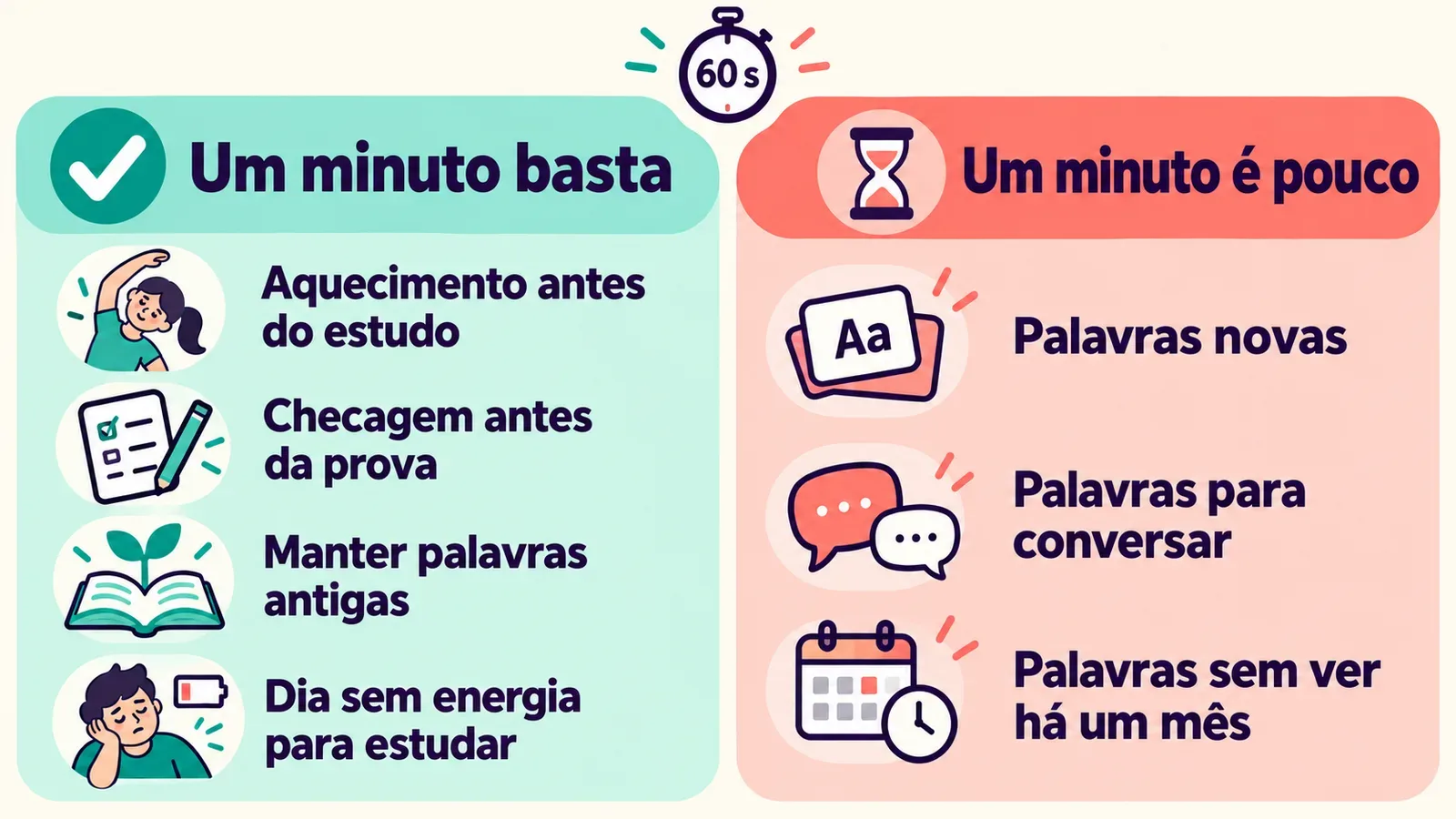 Quando um minuto de revisão basta e quando é pouco