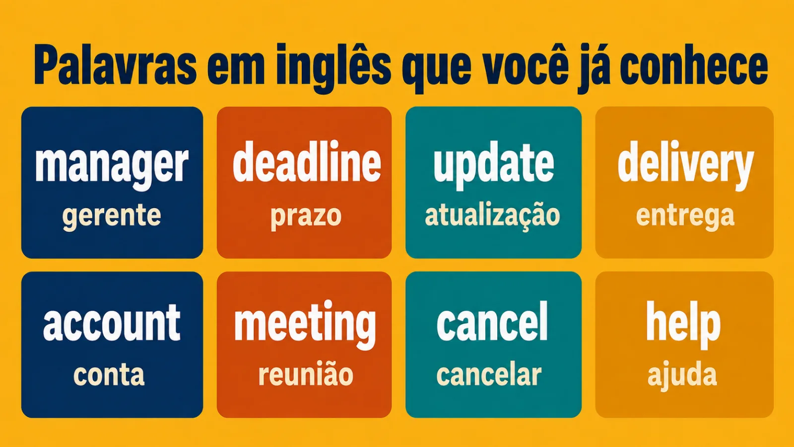 Palavras em inglês que um adulto já conhece