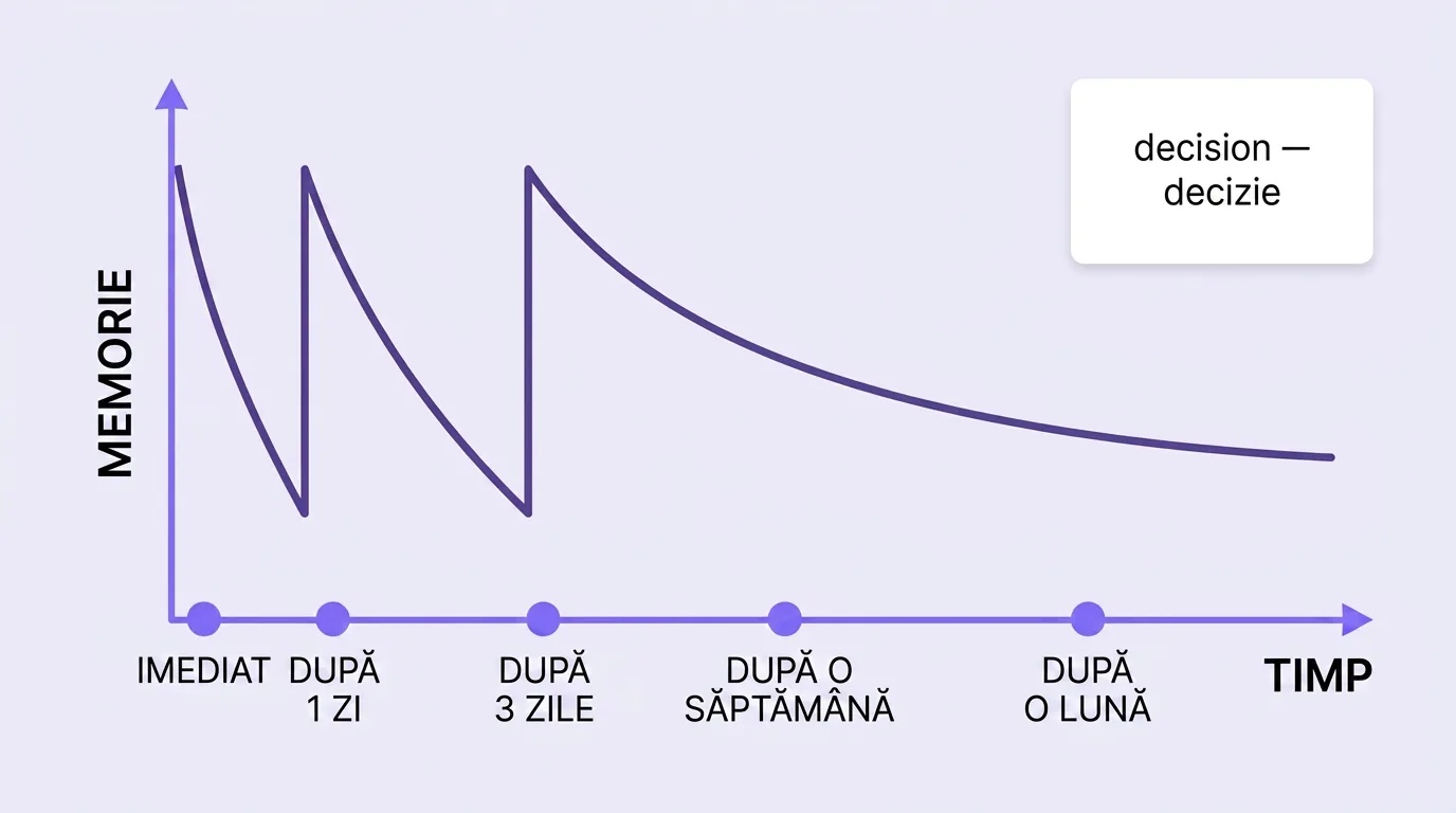 Curba uitării cu puncte de repetare la intervale