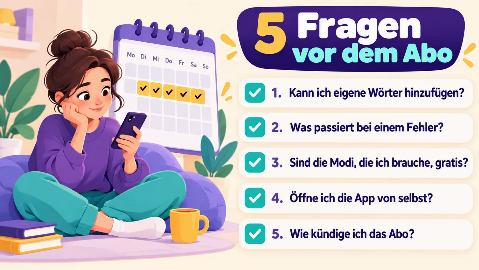 Fünf Fragen an eine App vor dem Abo