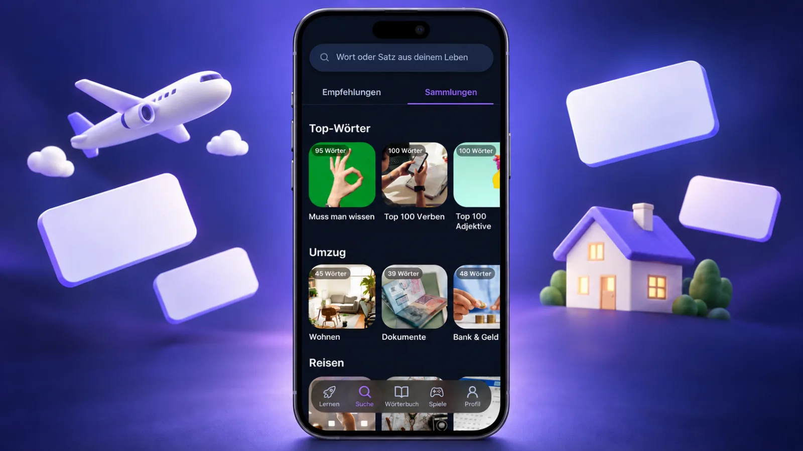 Themensammlungen in der App VibeLing
