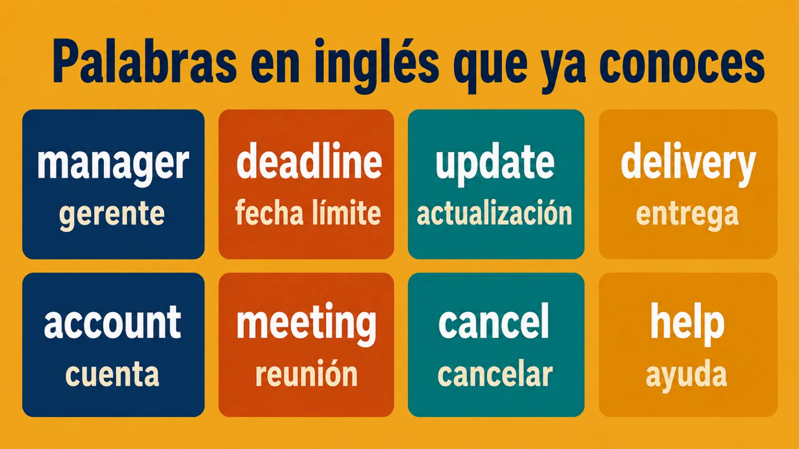 Palabras en inglés que un hispanohablante adulto ya conoce