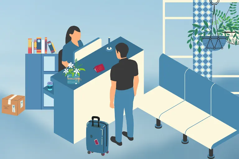 front desk — réception