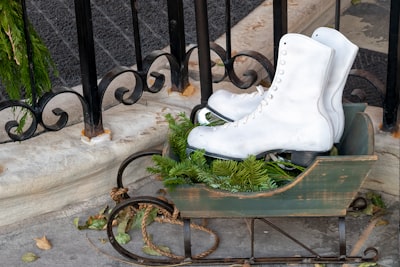 un paio di stivali bianchi di capretto — A pair of white kid boots